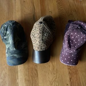 Lot of Maurice’s baseball hats.